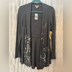 NWT, Brand, One World. Dark gray lt. weight jacket.